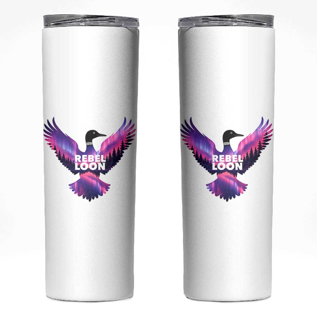 Rebel Loon Aurora Northern Lights Skinny Tumbler Minnesota Night Sky Politcal Resistance