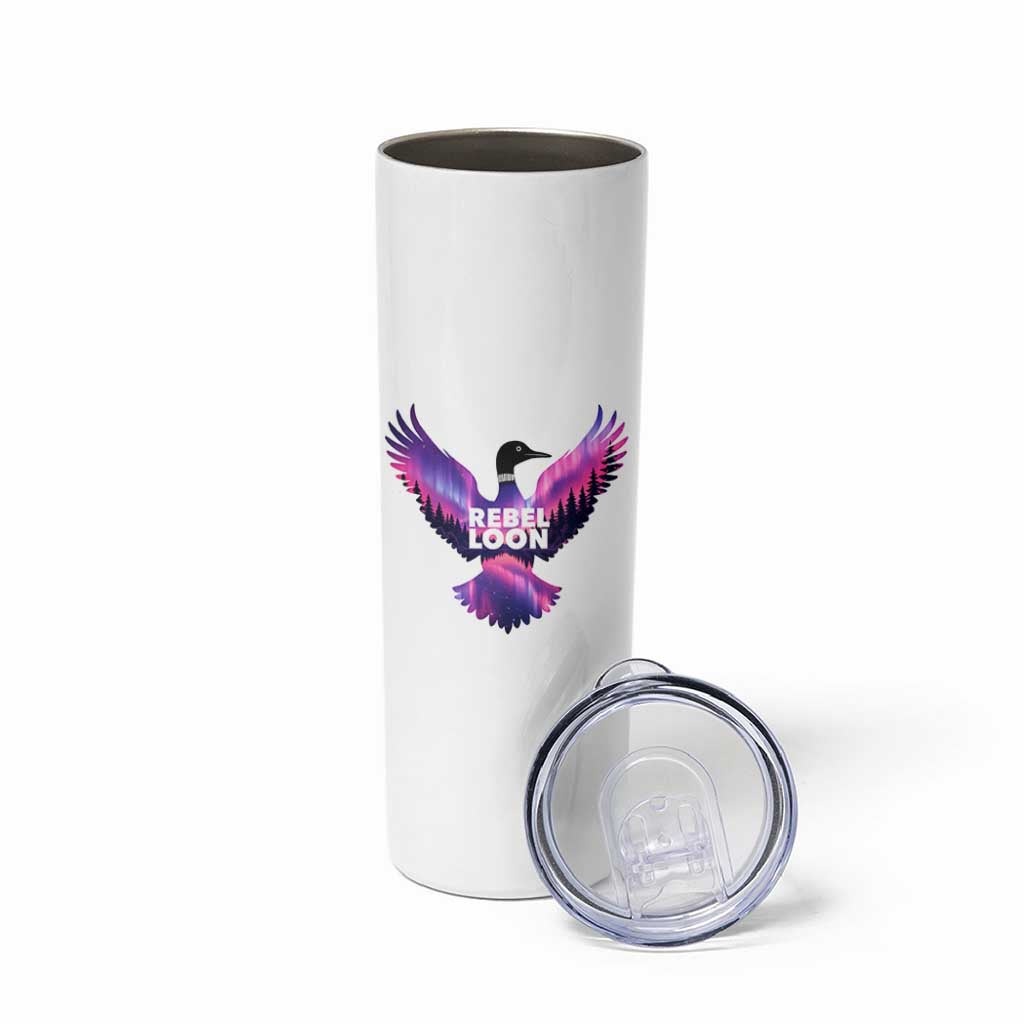 Rebel Loon Aurora Northern Lights Skinny Tumbler Minnesota Night Sky Politcal Resistance
