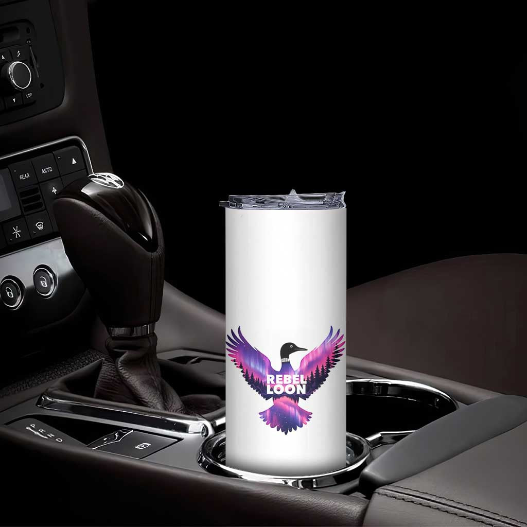 Rebel Loon Aurora Northern Lights Skinny Tumbler Minnesota Night Sky Politcal Resistance