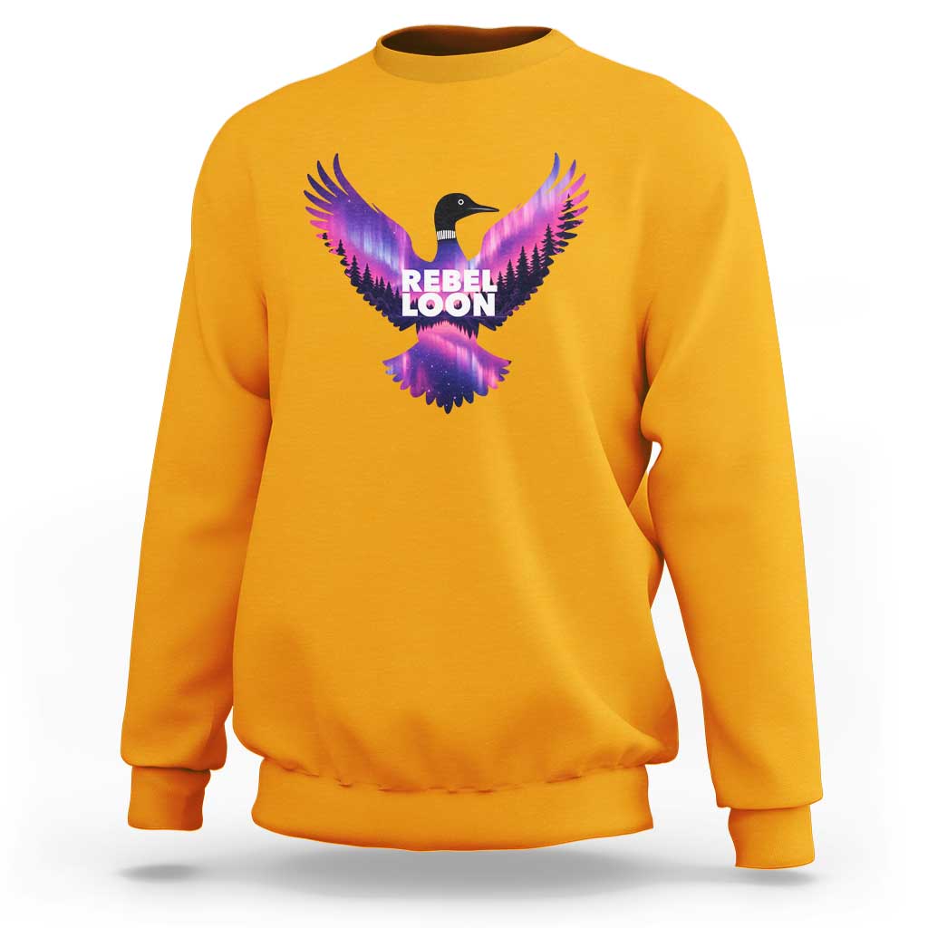 Rebel Loon Aurora Northern Lights Sweatshirt Minnesota Night Sky Politcal Resistance