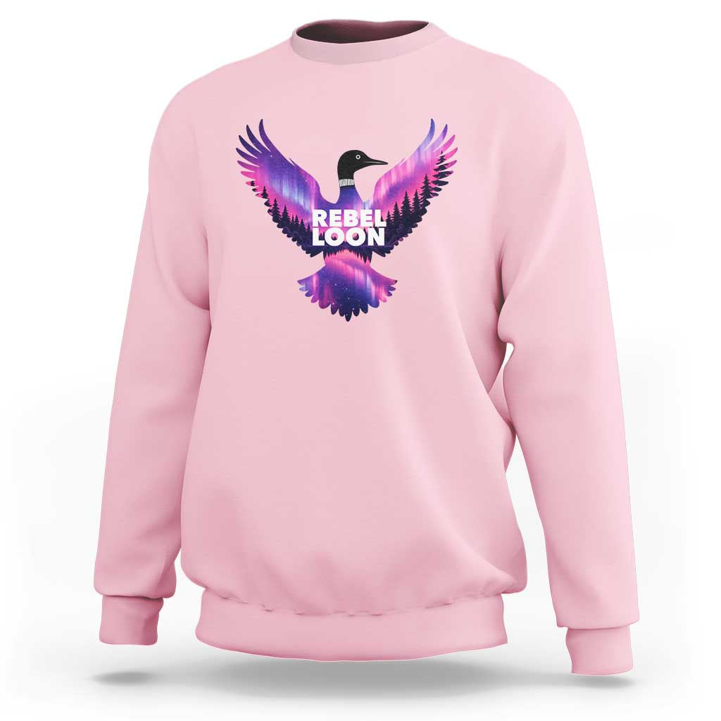 Rebel Loon Aurora Northern Lights Sweatshirt Minnesota Night Sky Politcal Resistance