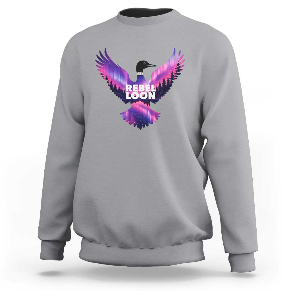 Rebel Loon Aurora Northern Lights Sweatshirt Minnesota Night Sky Politcal Resistance