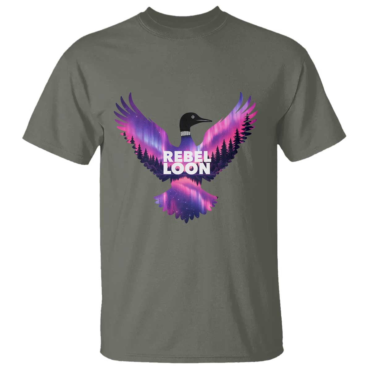 Rebel Loon Aurora Northern Lights T Shirt Minnesota Night Sky Politcal Resistance