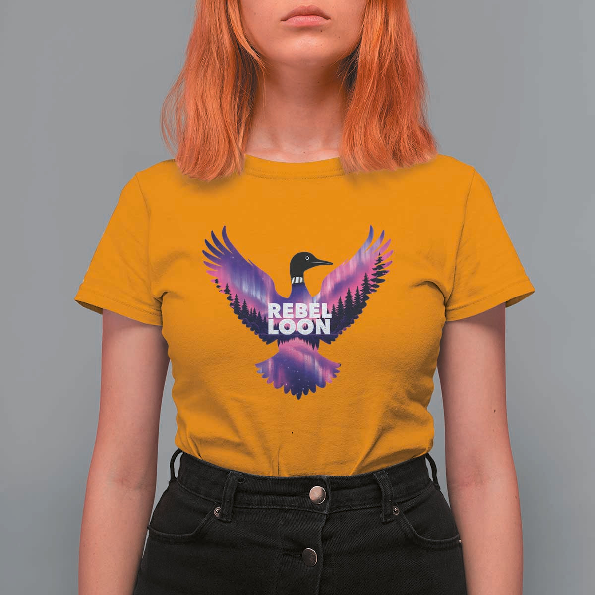 Rebel Loon Aurora Northern Lights T Shirt For Women Minnesota Night Sky Politcal Resistance
