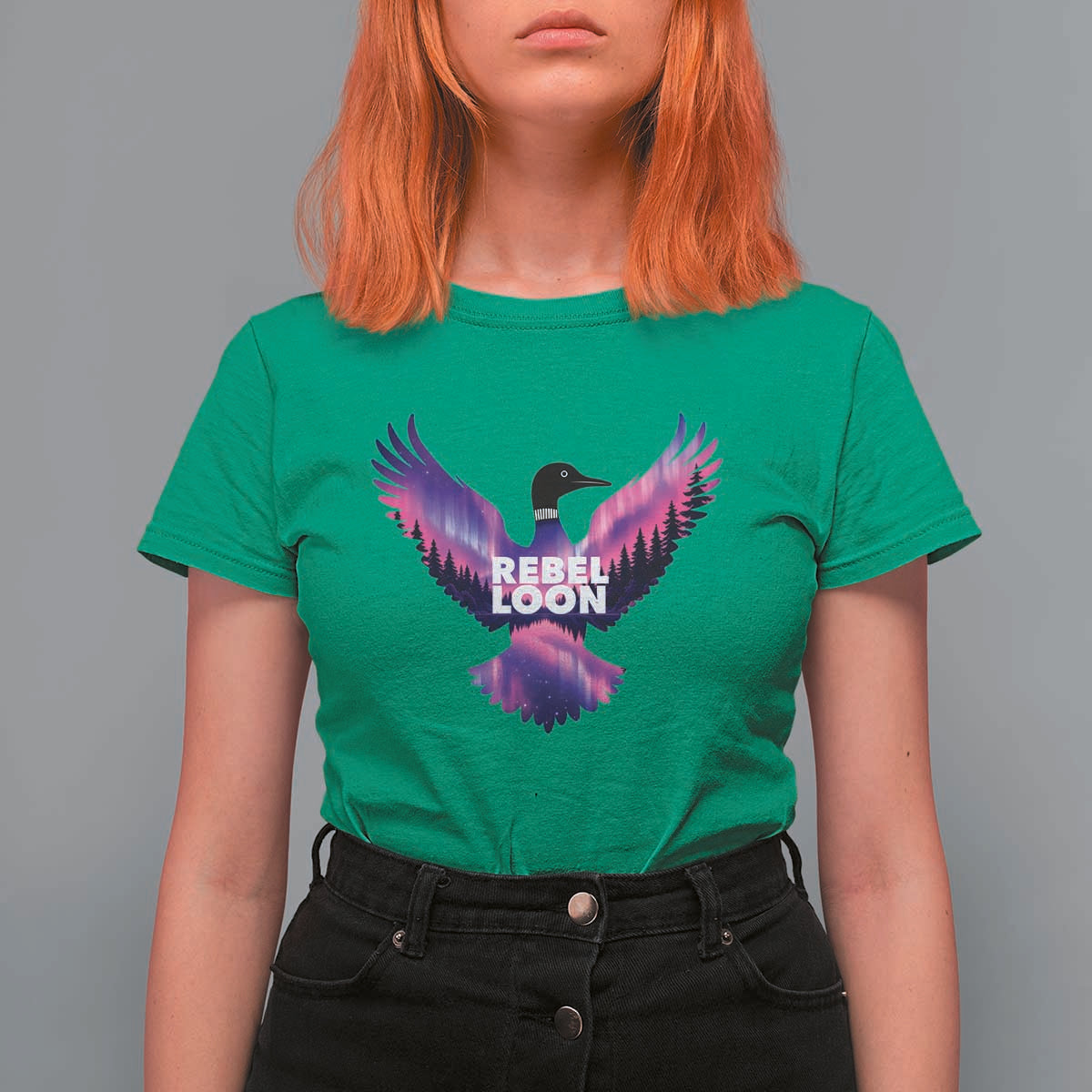 Rebel Loon Aurora Northern Lights T Shirt For Women Minnesota Night Sky Politcal Resistance