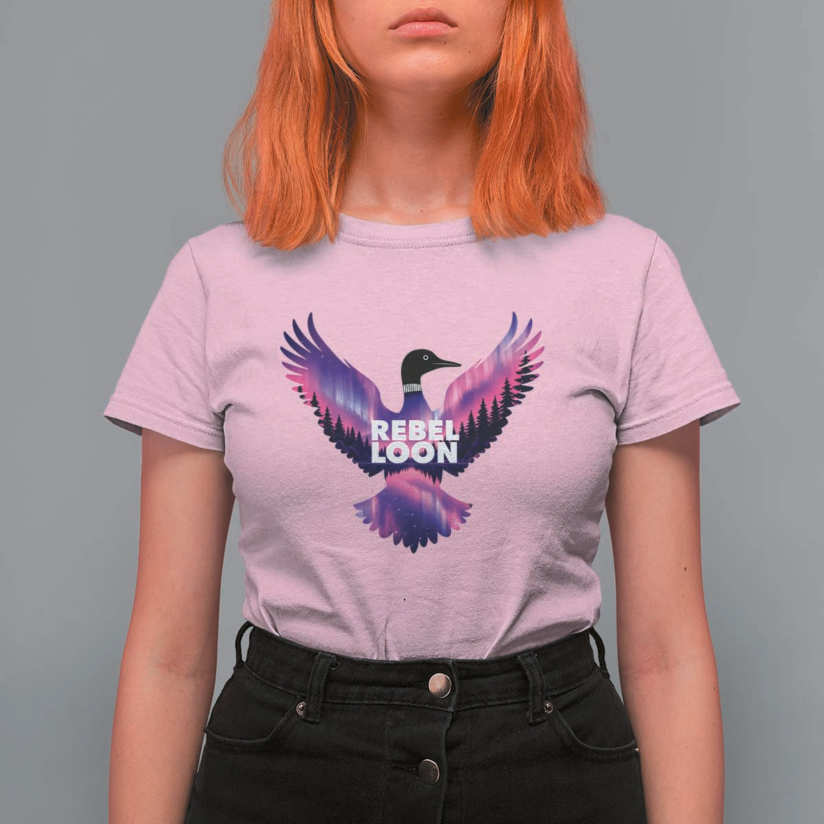 Rebel Loon Aurora Northern Lights T Shirt For Women Minnesota Night Sky Politcal Resistance