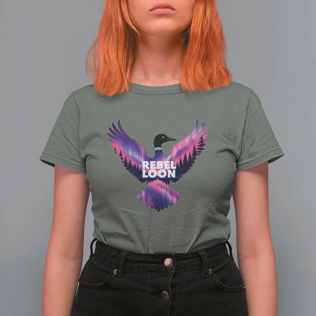 Rebel Loon Aurora Northern Lights T Shirt For Women Minnesota Night Sky Politcal Resistance