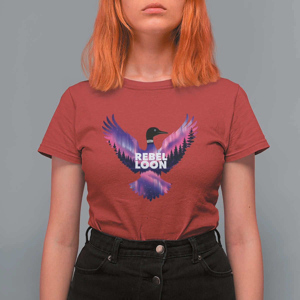 Rebel Loon Aurora Northern Lights T Shirt For Women Minnesota Night Sky Politcal Resistance