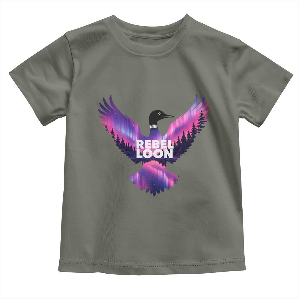 Rebel Loon Aurora Northern Lights Toddler T Shirt Minnesota Night Sky Politcal Resistance