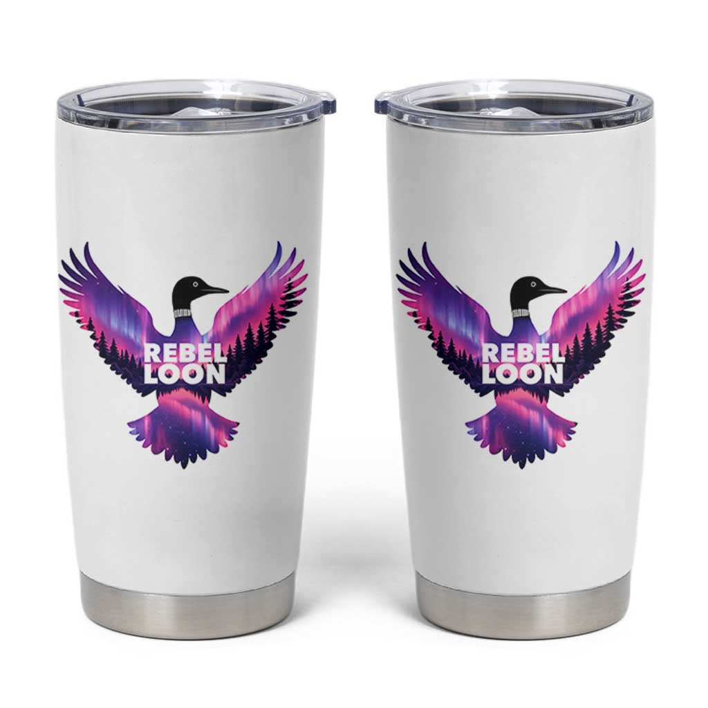 Rebel Loon Aurora Northern Lights Tumbler Cup Minnesota Night Sky Politcal Resistance
