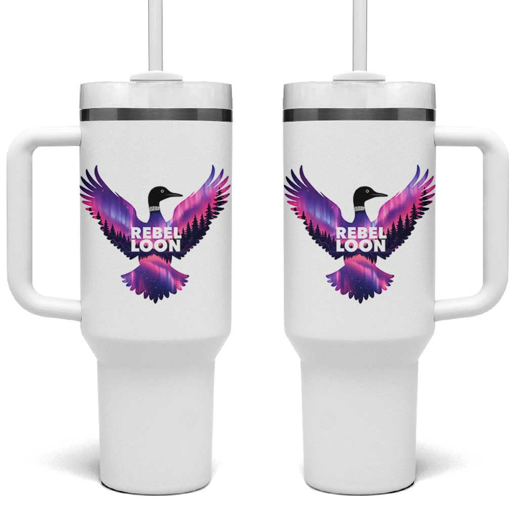 Rebel Loon Aurora Northern Lights Tumbler With Handle Minnesota Night Sky Politcal Resistance