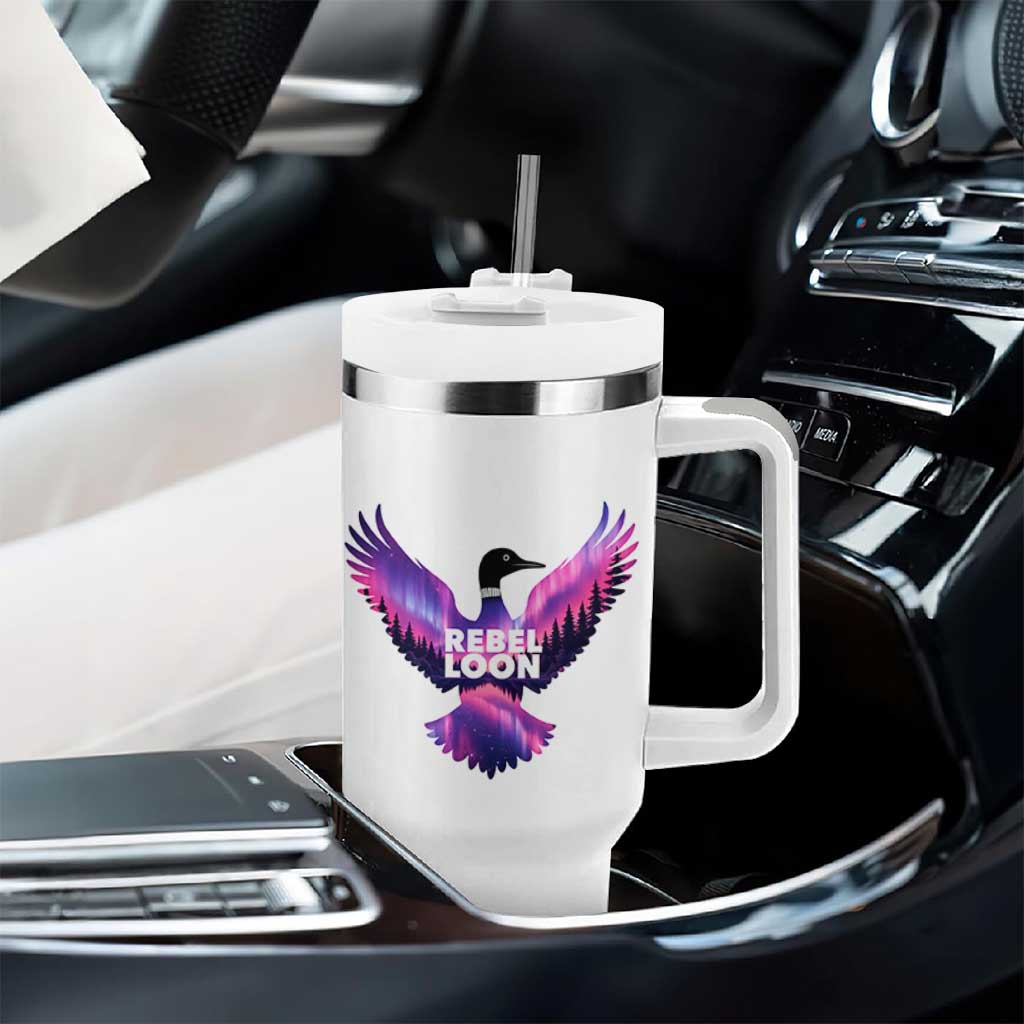 Rebel Loon Aurora Northern Lights Tumbler With Handle Minnesota Night Sky Politcal Resistance