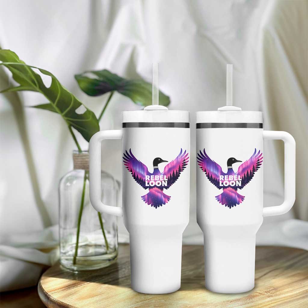 Rebel Loon Aurora Northern Lights Tumbler With Handle Minnesota Night Sky Politcal Resistance