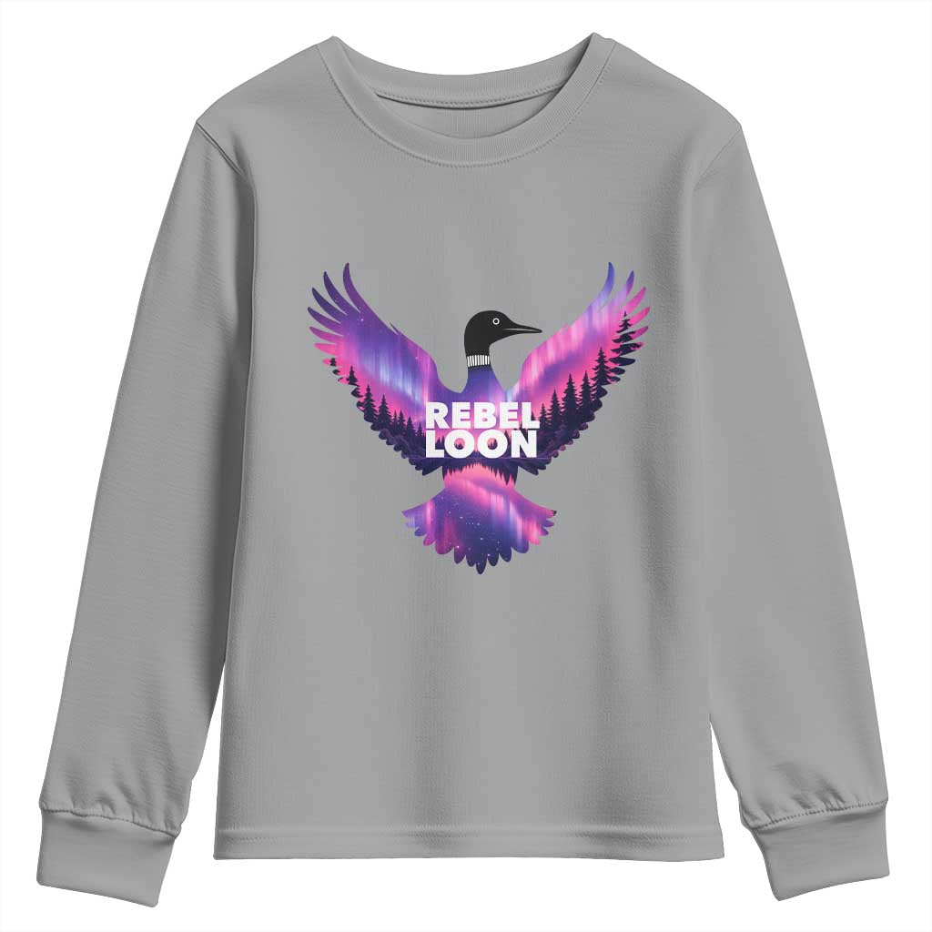 Rebel Loon Aurora Northern Lights Youth Sweatshirt Minnesota Night Sky Politcal Resistance