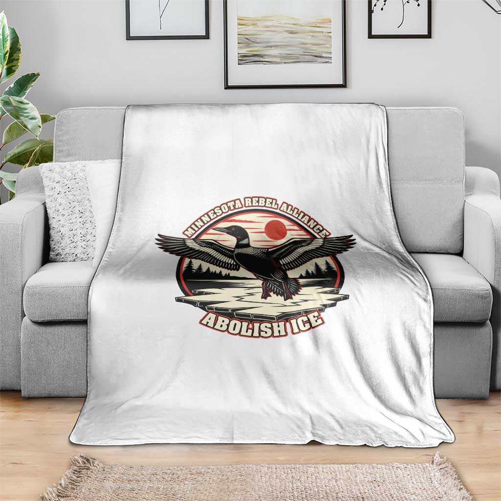 Minnesota Rebel Alliance Loon Throw Blanket Abolish Ice Protest