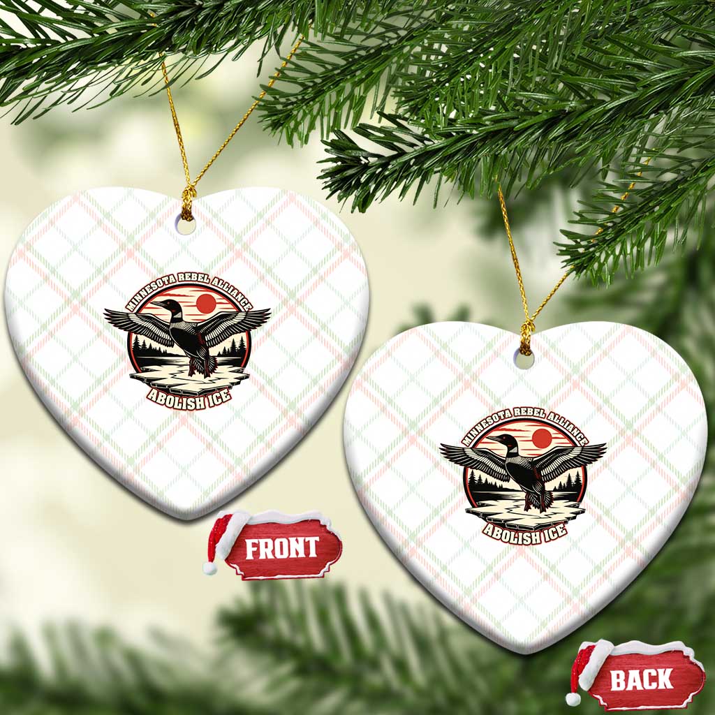 Minnesota Rebel Alliance Loon Ceramic Ornament Abolish Ice Protest