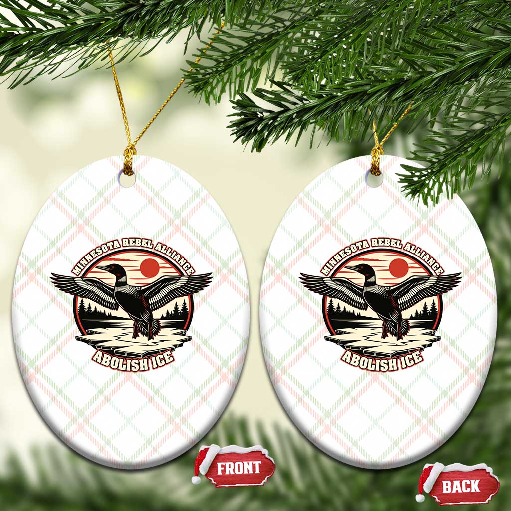 Minnesota Rebel Alliance Loon Ceramic Ornament Abolish Ice Protest