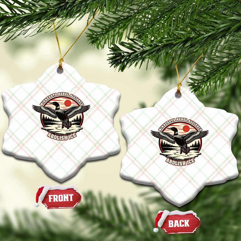 Minnesota Rebel Alliance Loon Ceramic Ornament Abolish Ice Protest