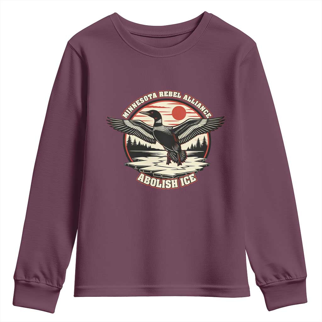 Minnesota Rebel Alliance Loon Youth Sweatshirt Abolish Ice Protest