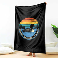 Minnesota Rebel Alliance Vintage Retro Sunset Loon Throw Blanket