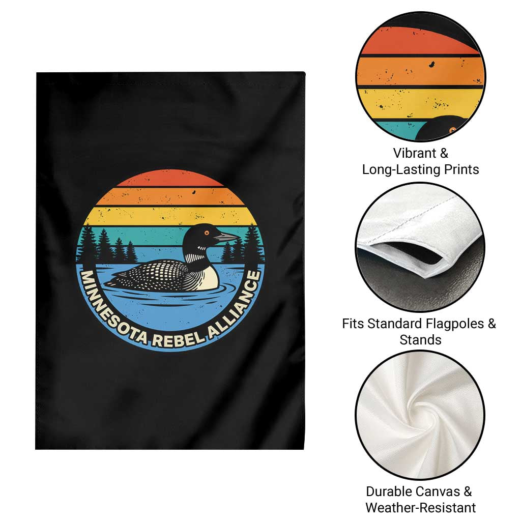 Minnesota Rebel Alliance Vintage Retro Sunset Loon Garden Flag