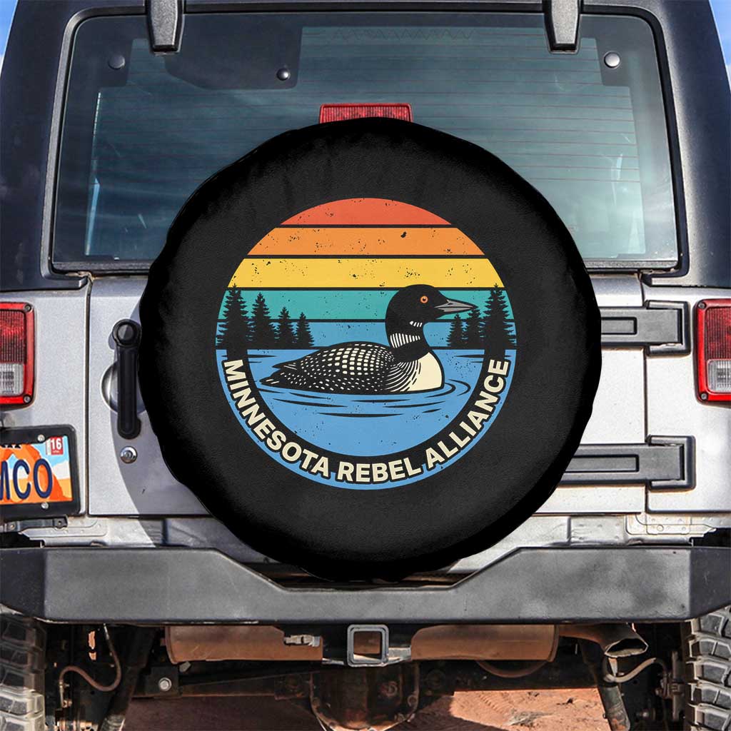 Minnesota Rebel Alliance Vintage Retro Sunset Loon Spare Tire Cover