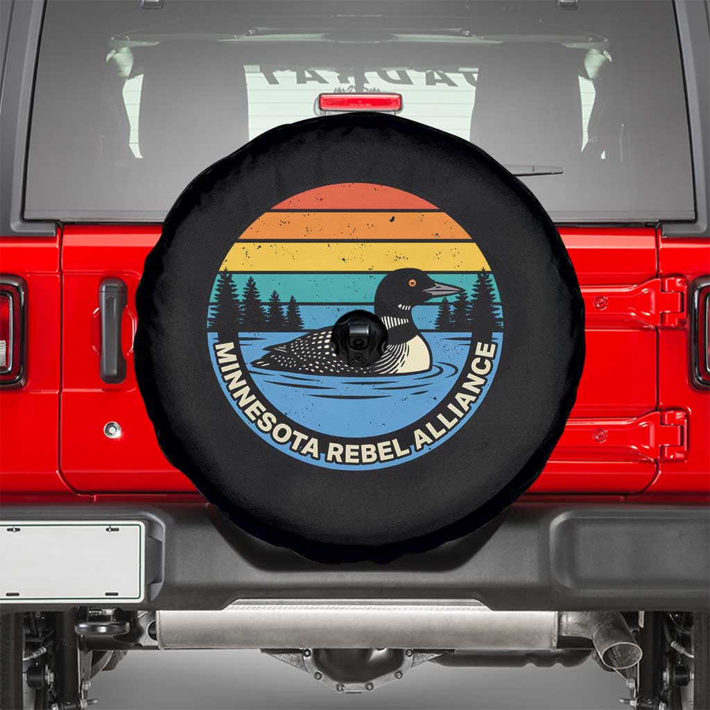 Minnesota Rebel Alliance Vintage Retro Sunset Loon Spare Tire Cover