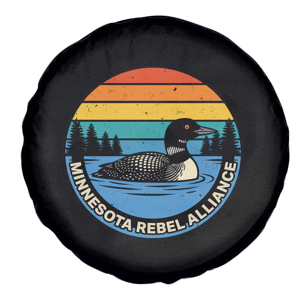 Minnesota Rebel Alliance Vintage Retro Sunset Loon Spare Tire Cover