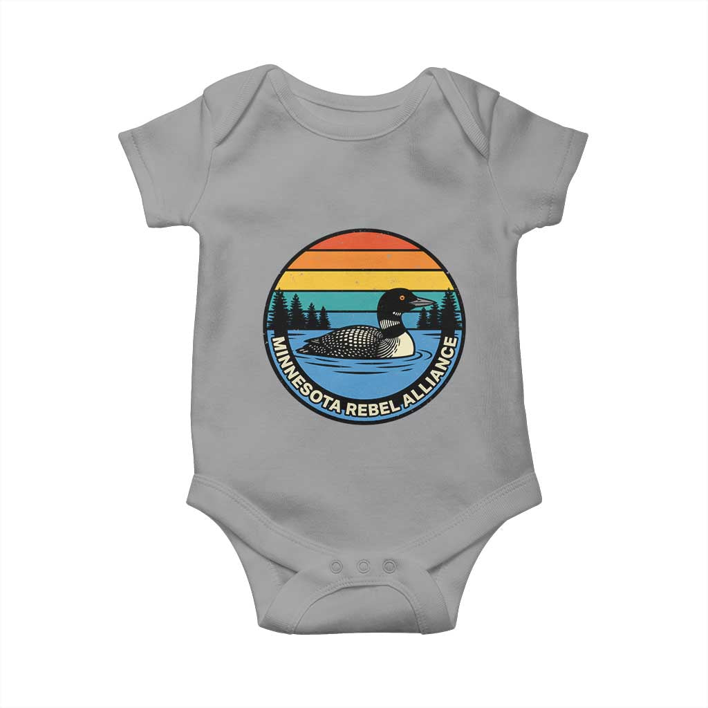 Minnesota Rebel Alliance Vintage Retro Sunset Loon Baby Onesie