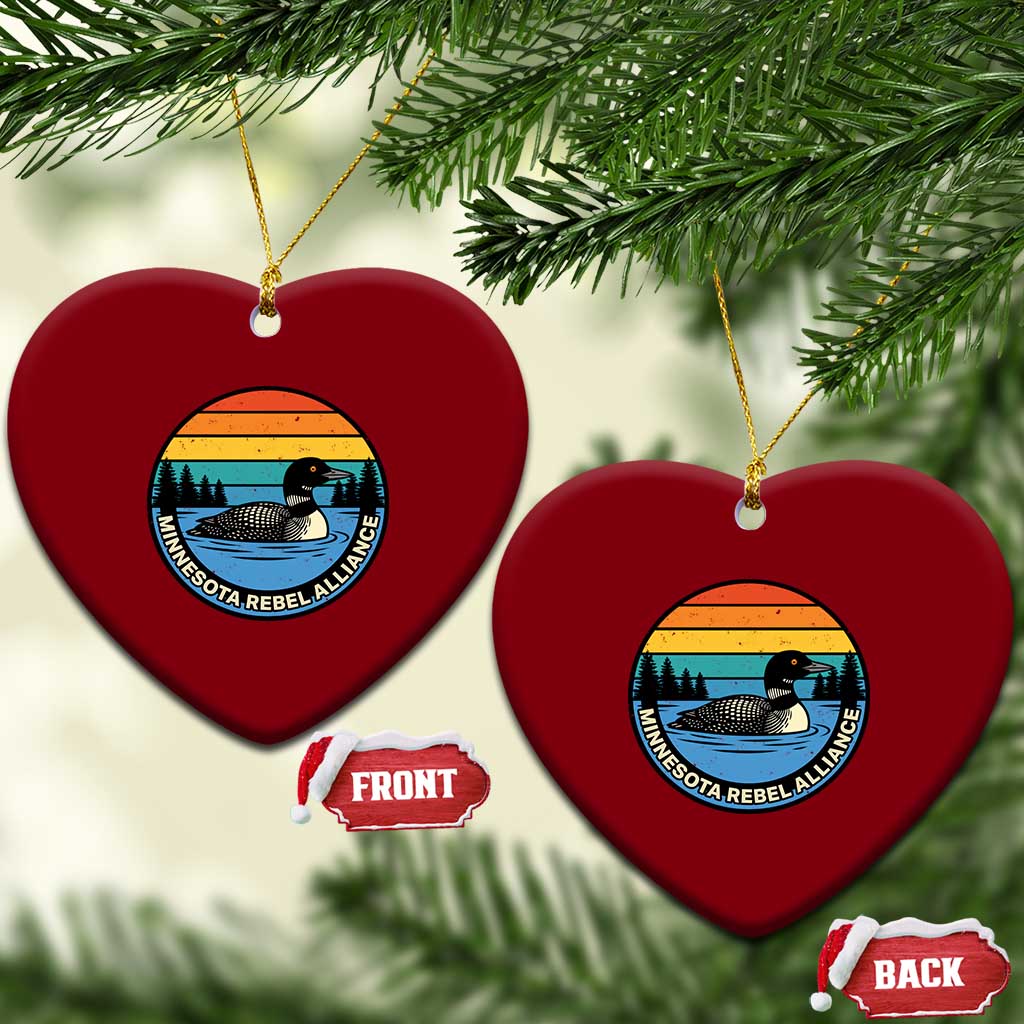 Minnesota Rebel Alliance Vintage Retro Sunset Loon Ceramic Ornament