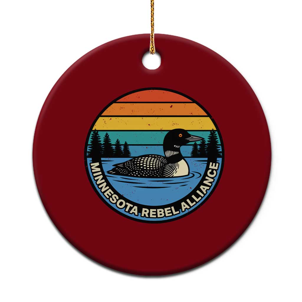 Minnesota Rebel Alliance Vintage Retro Sunset Loon Ceramic Ornament