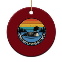 Minnesota Rebel Alliance Vintage Retro Sunset Loon Ceramic Ornament