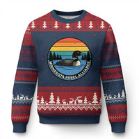 Minnesota Rebel Alliance Vintage Retro Sunset Loon Ugly Christmas Sweater