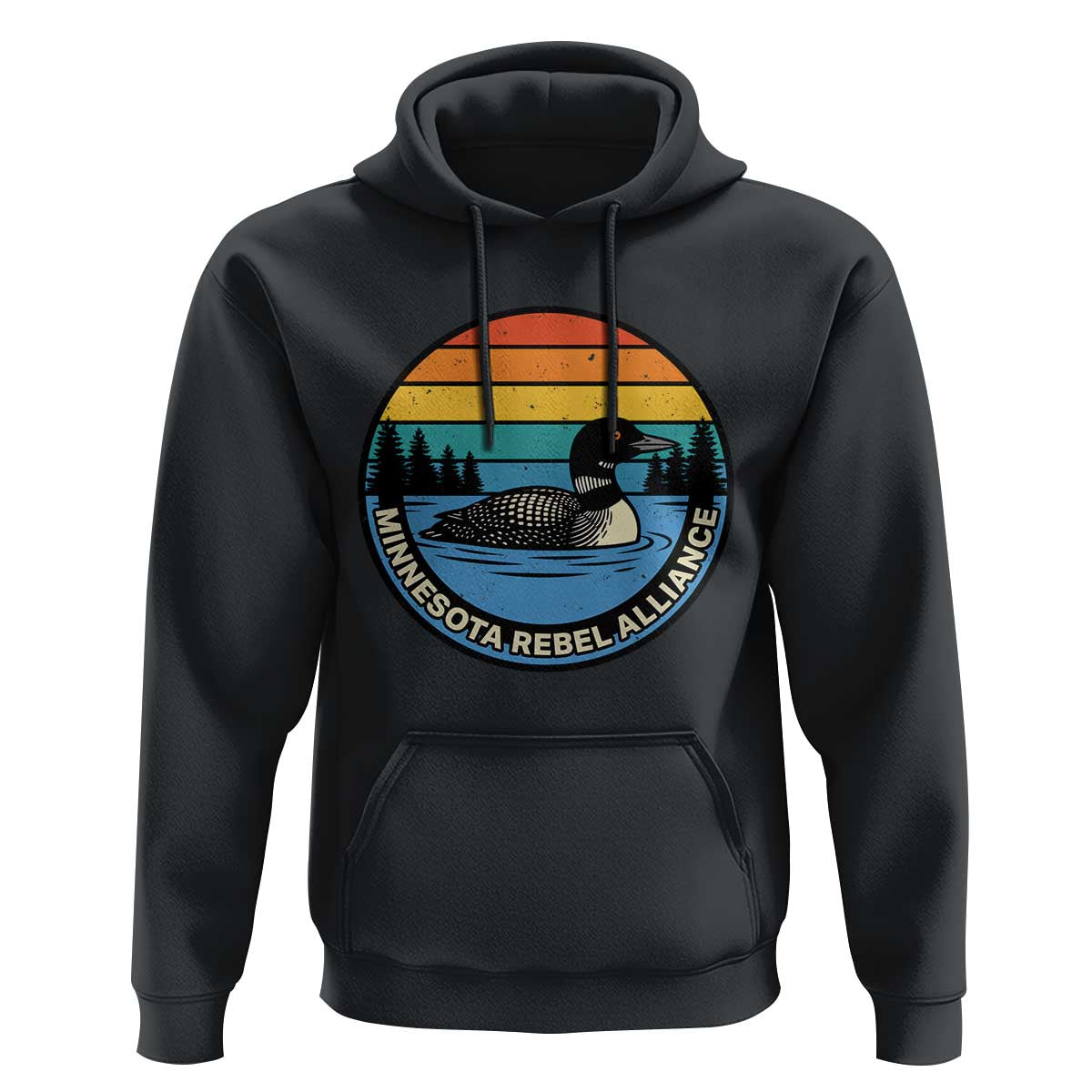 Minnesota Rebel Alliance Vintage Retro Sunset Loon Hoodie