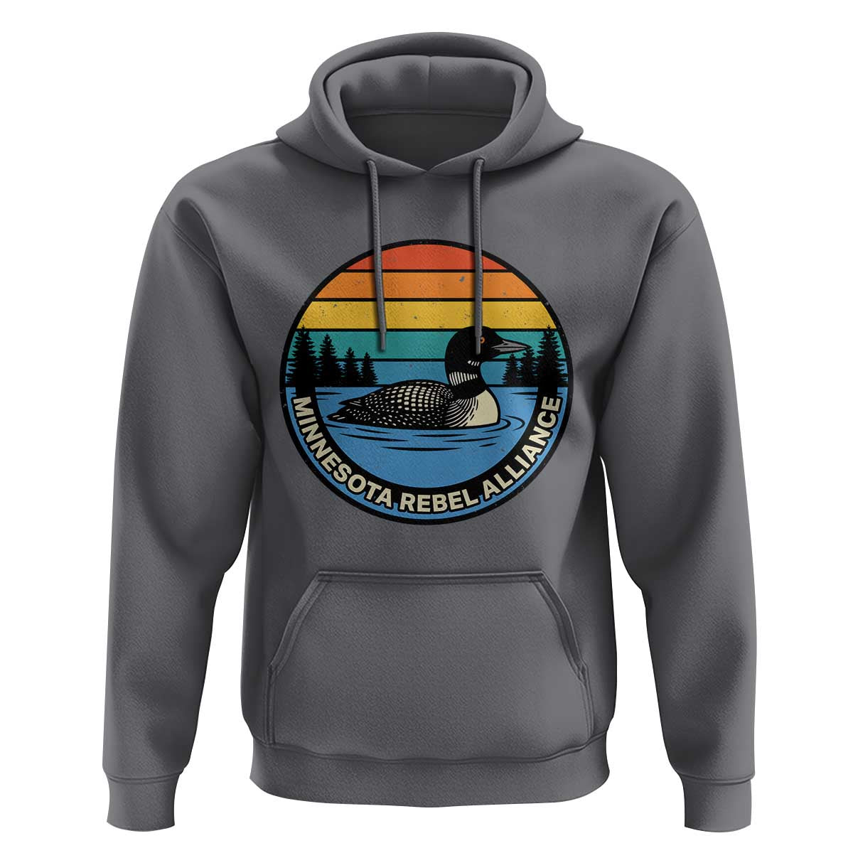 Minnesota Rebel Alliance Vintage Retro Sunset Loon Hoodie