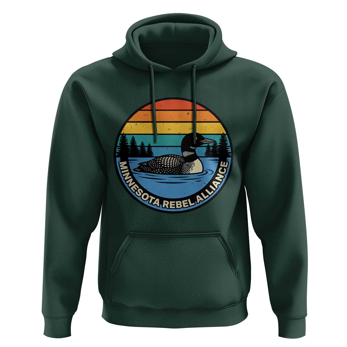Minnesota Rebel Alliance Vintage Retro Sunset Loon Hoodie