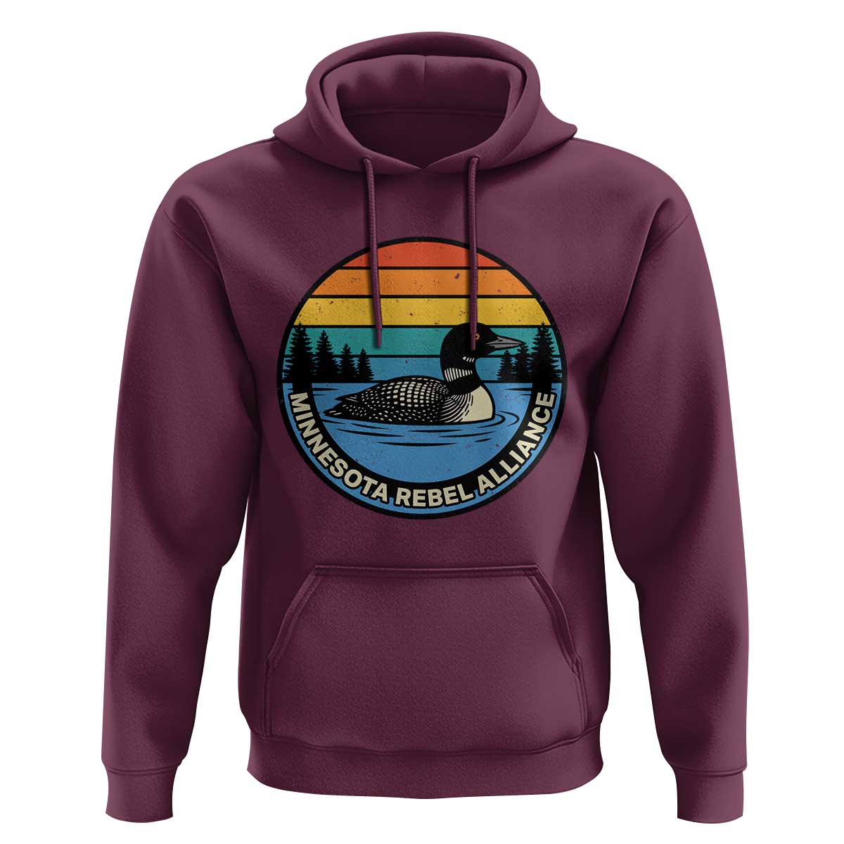 Minnesota Rebel Alliance Vintage Retro Sunset Loon Hoodie