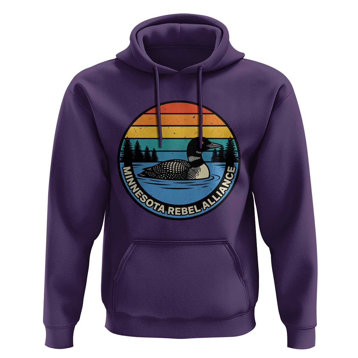 Minnesota Rebel Alliance Vintage Retro Sunset Loon Hoodie