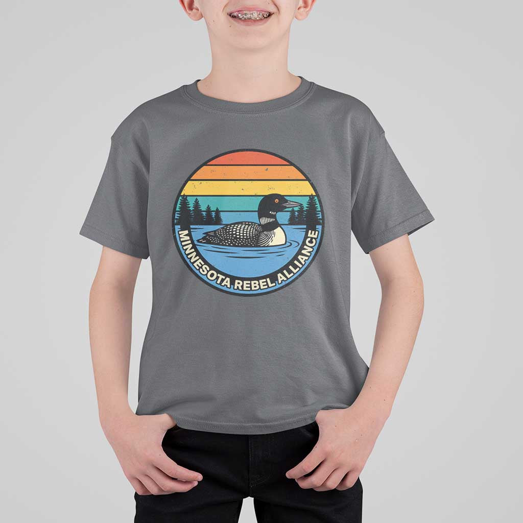 Minnesota Rebel Alliance Vintage Retro Sunset Loon T Shirt For Kid
