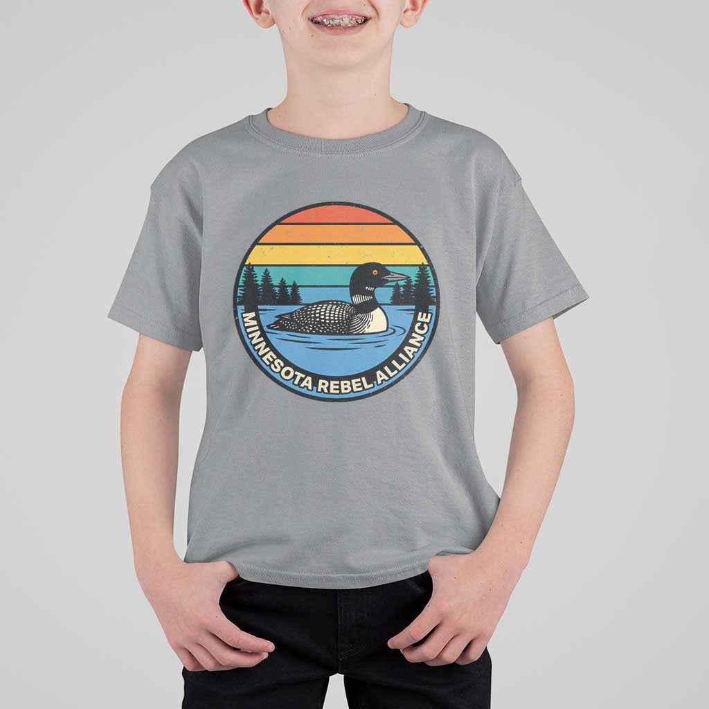 Minnesota Rebel Alliance Vintage Retro Sunset Loon T Shirt For Kid
