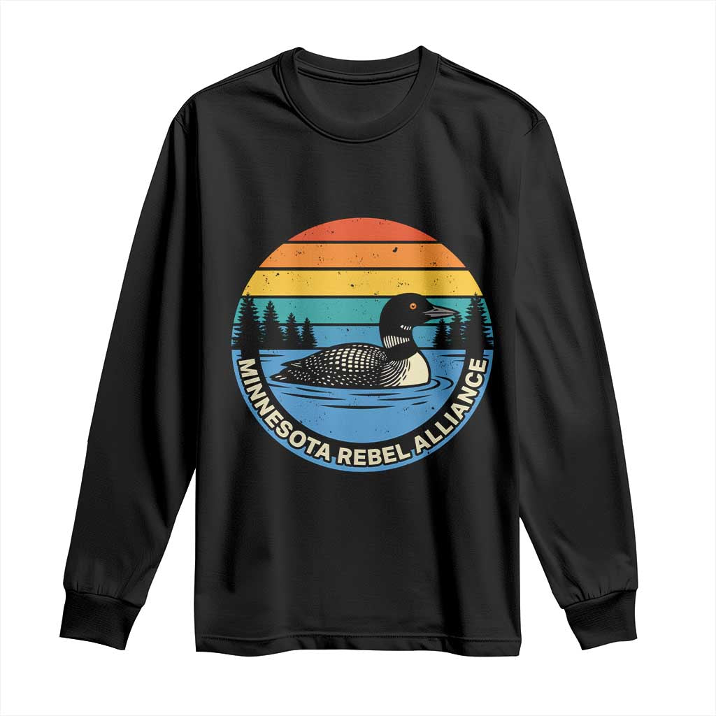 Minnesota Rebel Alliance Vintage Retro Sunset Loon Long Sleeve Shirt