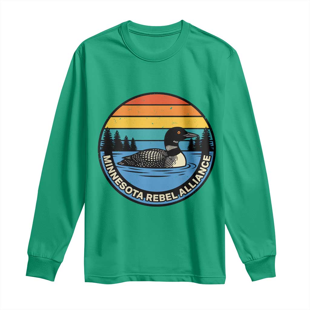 Minnesota Rebel Alliance Vintage Retro Sunset Loon Long Sleeve Shirt