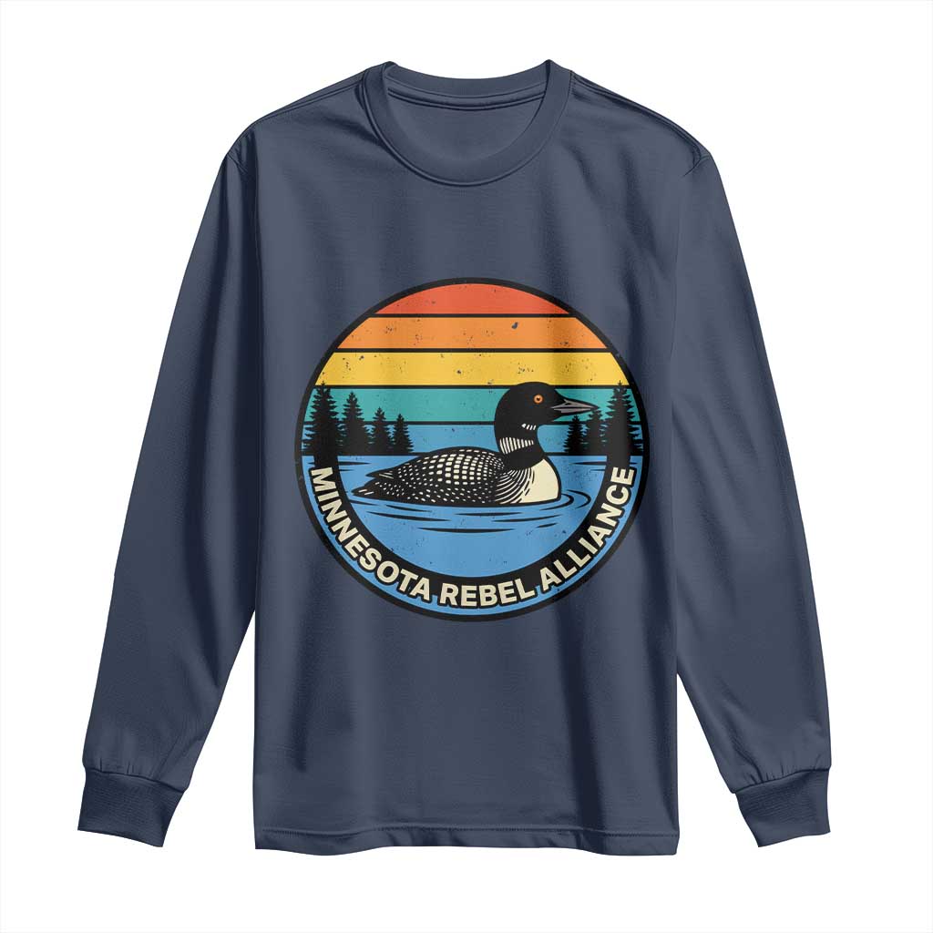 Minnesota Rebel Alliance Vintage Retro Sunset Loon Long Sleeve Shirt