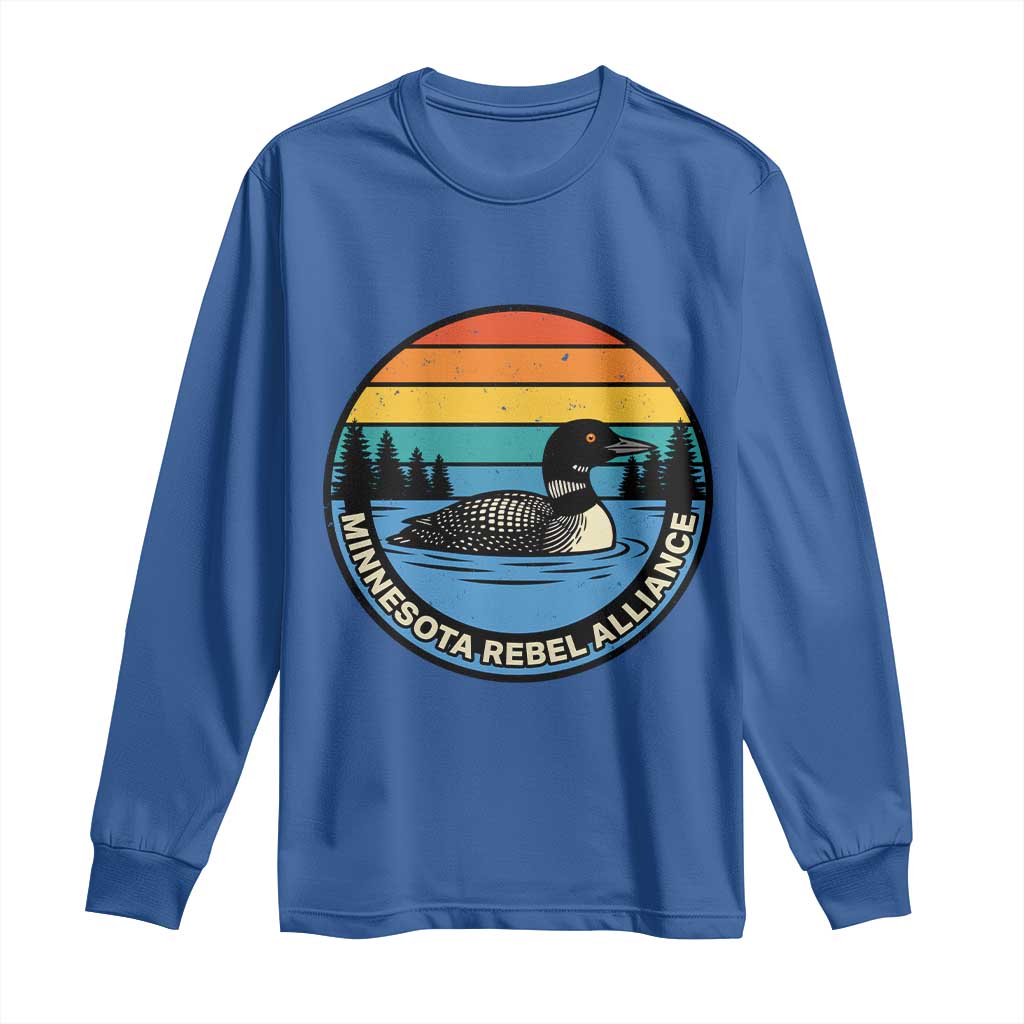 Minnesota Rebel Alliance Vintage Retro Sunset Loon Long Sleeve Shirt