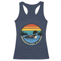 Minnesota Rebel Alliance Vintage Retro Sunset Loon Racerback Tank Top