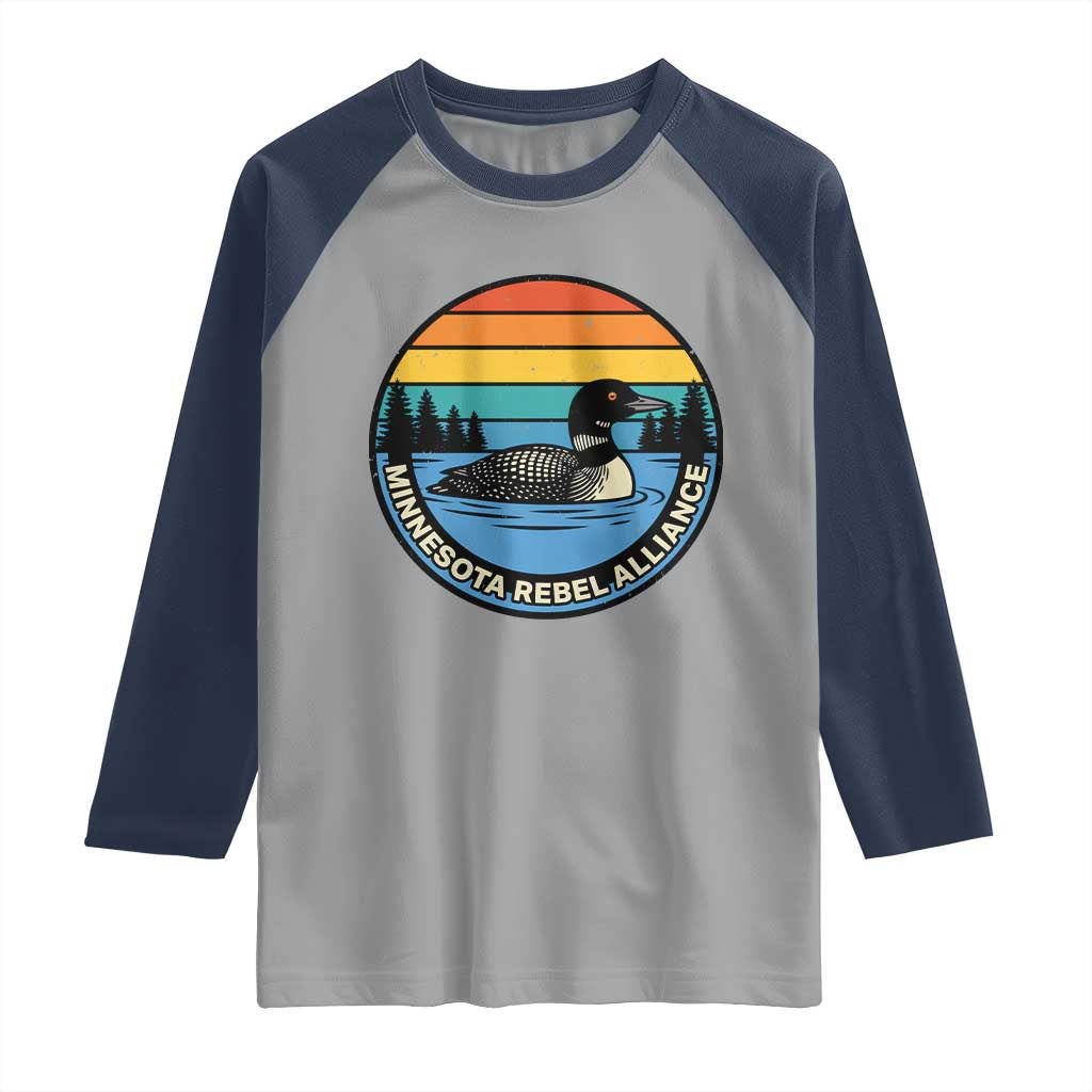 Minnesota Rebel Alliance Vintage Retro Sunset Loon Raglan Shirt