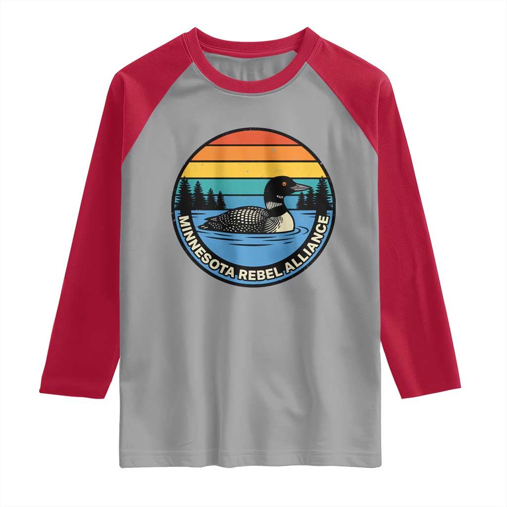 Minnesota Rebel Alliance Vintage Retro Sunset Loon Raglan Shirt