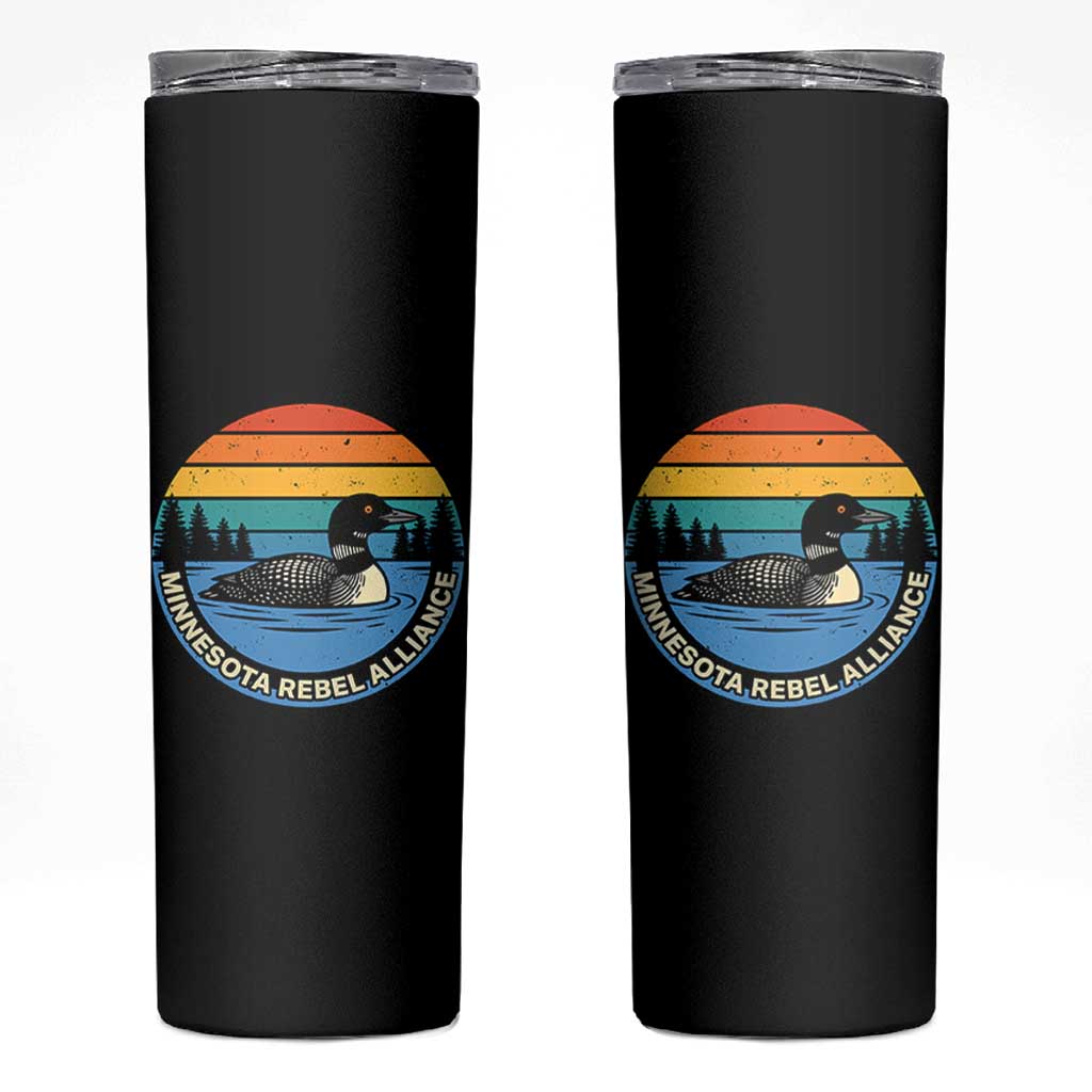 Minnesota Rebel Alliance Vintage Retro Sunset Loon Skinny Tumbler