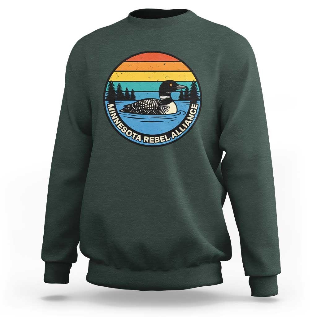 Minnesota Rebel Alliance Vintage Retro Sunset Loon Sweatshirt