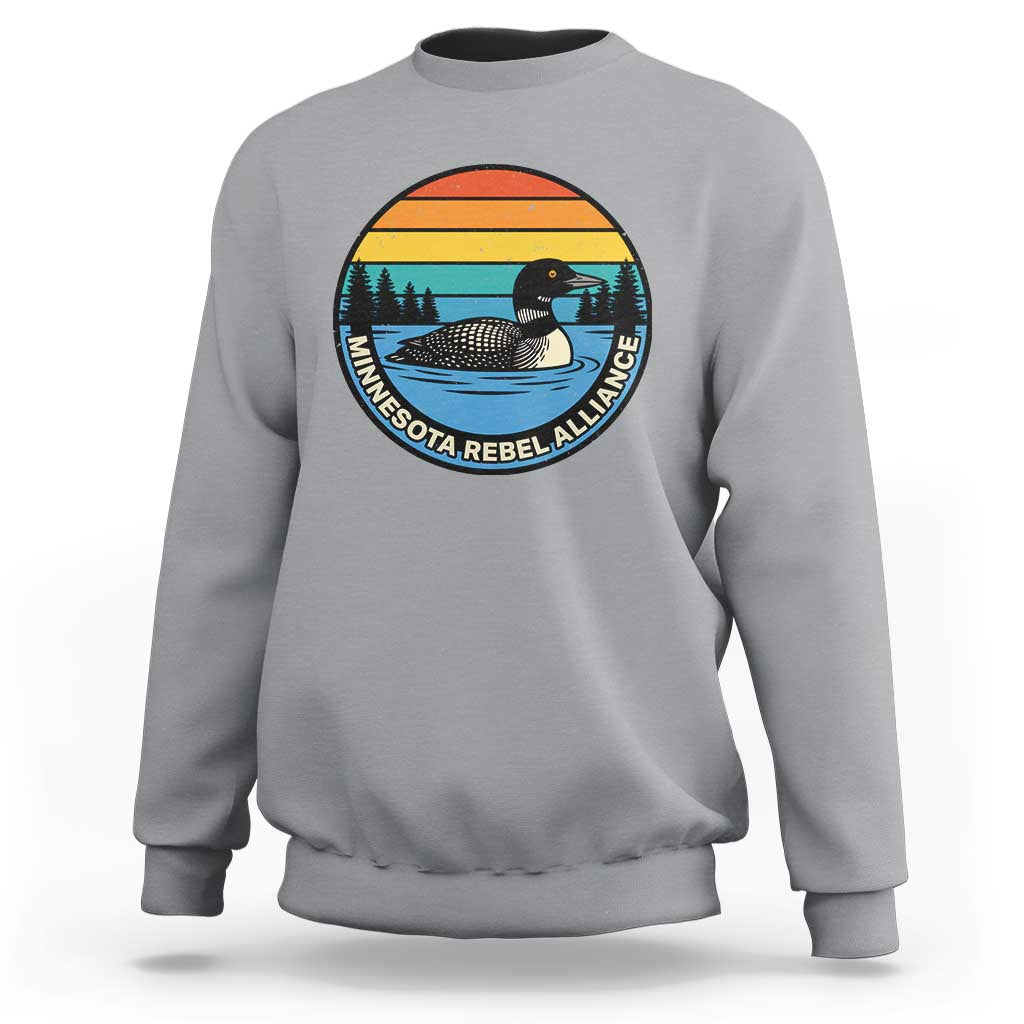 Minnesota Rebel Alliance Vintage Retro Sunset Loon Sweatshirt